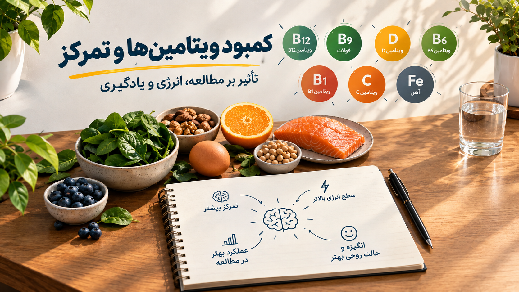 کمبود ویتامین و تمرکز؛ تأثیر بر مطالعه و انرژی